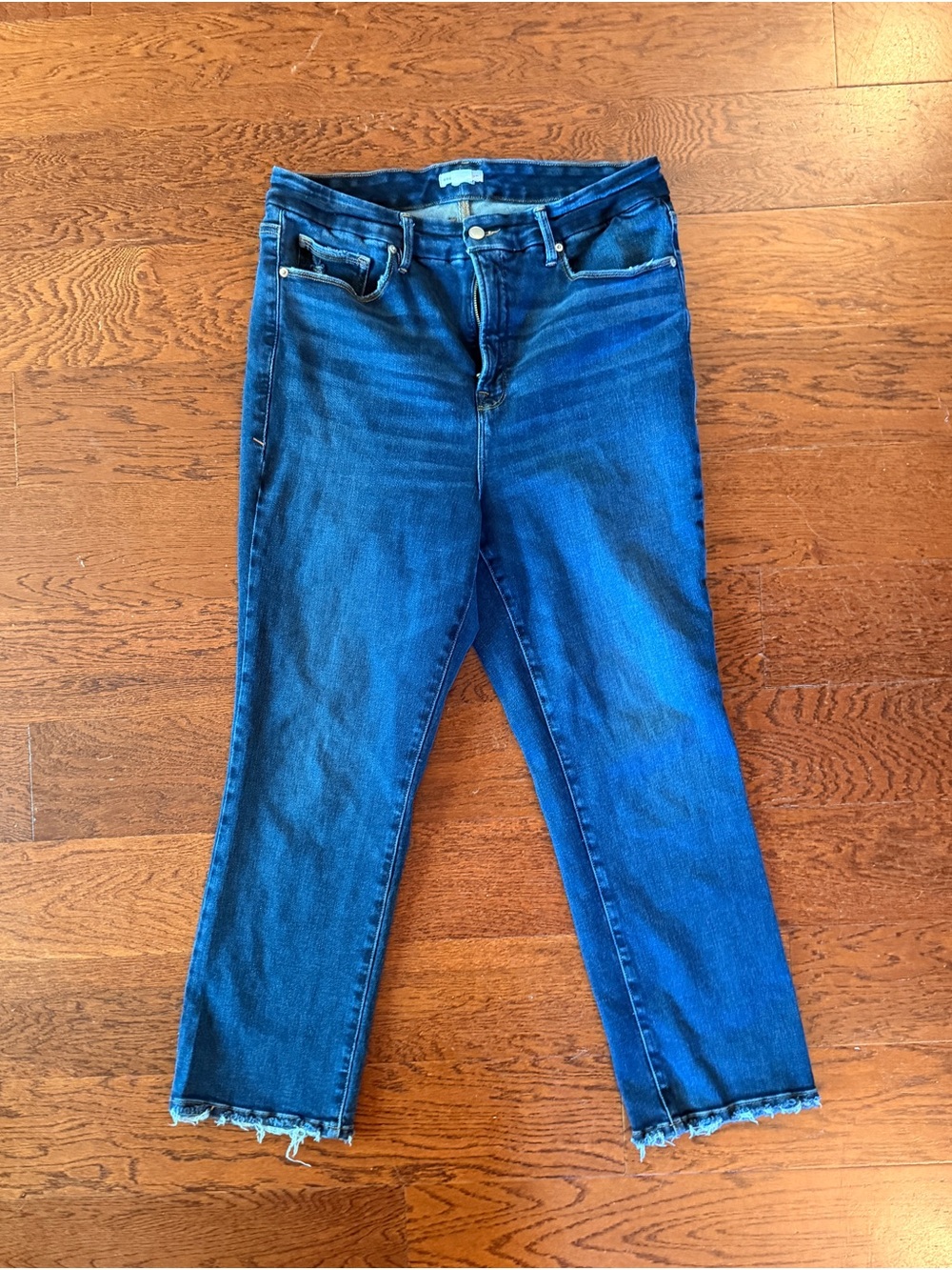Good American Women’s High-Rise Blue Crop Jeans